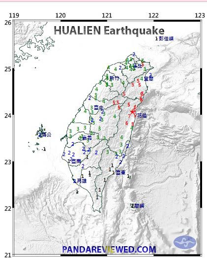 THE LARGEST EARTHQUAKES IN HUALIEN COUNTY