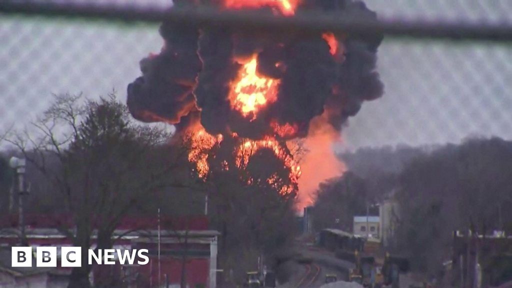 Crews release and burn toxins from derailed Ohio train
